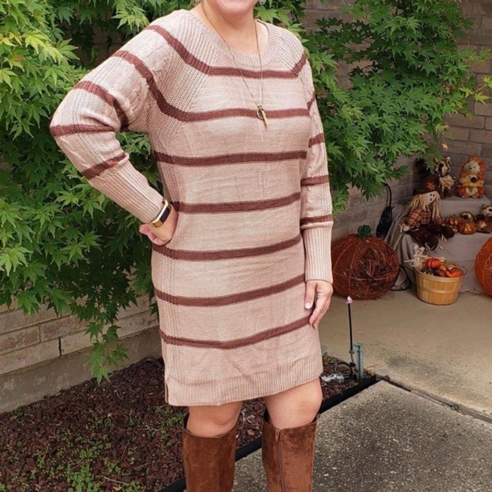 Lularoe Lauren Sweater Dress - Size Large - Picture 2 of 3